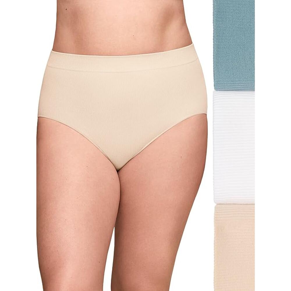 Olga Warner's 1X 3-Pack No Pinching No Problems Seamless High Waist Briefs J16-3